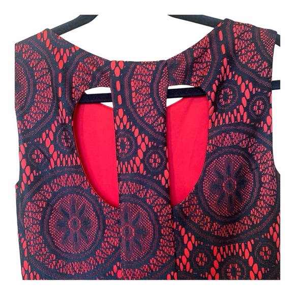 Enfocus Studio Red and Black Lace A-line Dress Sleeveless Mini Size 6 - Picture 5 of 11